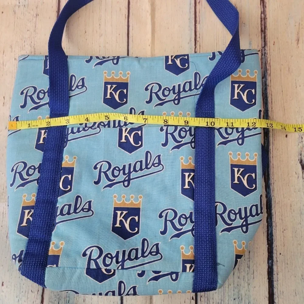 KC Kansas City Royals Carry Tote Bag Ladies Quilted Purse Travel Handbag Blue